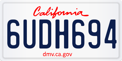 CA license plate 6UDH694