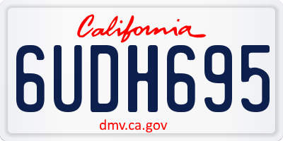 CA license plate 6UDH695