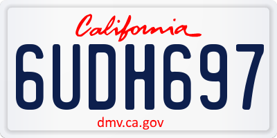 CA license plate 6UDH697