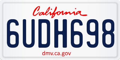 CA license plate 6UDH698