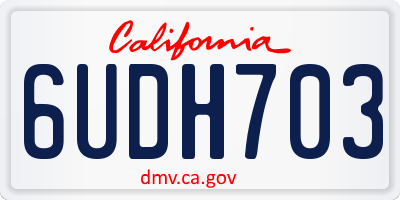 CA license plate 6UDH703