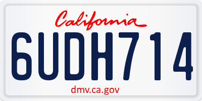 CA license plate 6UDH714