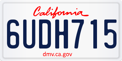 CA license plate 6UDH715