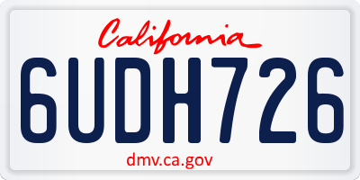 CA license plate 6UDH726