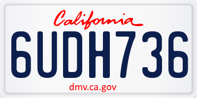 CA license plate 6UDH736