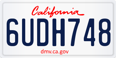 CA license plate 6UDH748