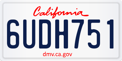 CA license plate 6UDH751