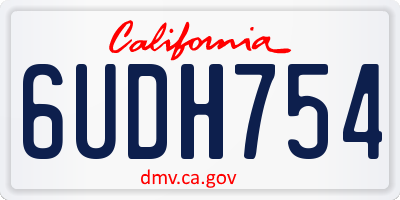 CA license plate 6UDH754