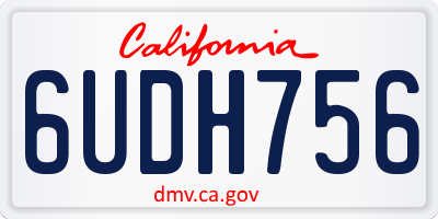 CA license plate 6UDH756