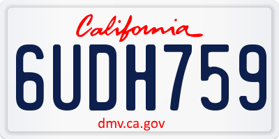 CA license plate 6UDH759