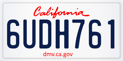 CA license plate 6UDH761