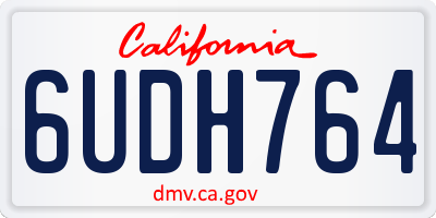 CA license plate 6UDH764