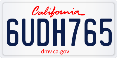 CA license plate 6UDH765