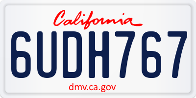 CA license plate 6UDH767