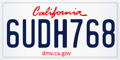 CA license plate 6UDH768