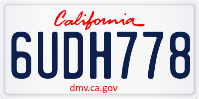 CA license plate 6UDH778