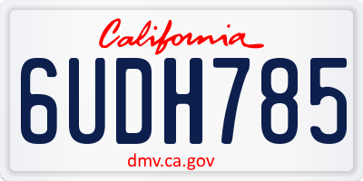 CA license plate 6UDH785