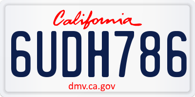 CA license plate 6UDH786