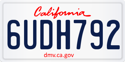 CA license plate 6UDH792