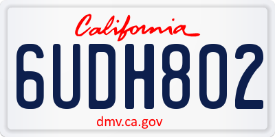 CA license plate 6UDH802