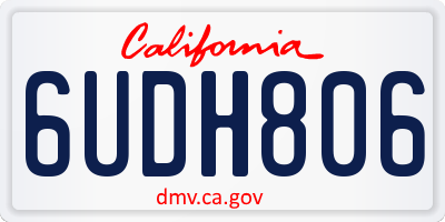 CA license plate 6UDH806