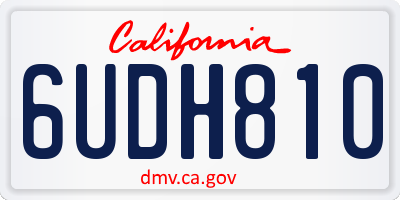 CA license plate 6UDH810
