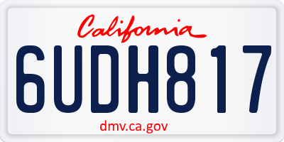 CA license plate 6UDH817