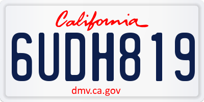 CA license plate 6UDH819