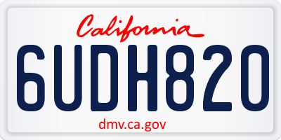 CA license plate 6UDH820