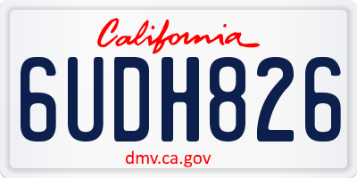 CA license plate 6UDH826