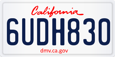 CA license plate 6UDH830