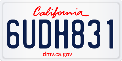 CA license plate 6UDH831