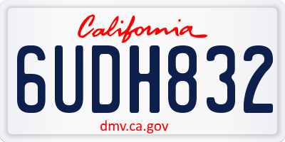 CA license plate 6UDH832