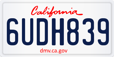 CA license plate 6UDH839
