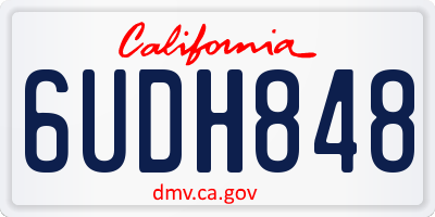 CA license plate 6UDH848
