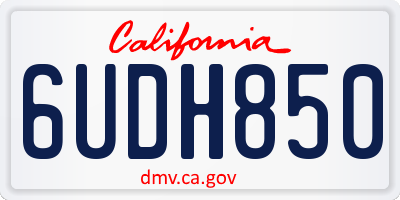 CA license plate 6UDH850