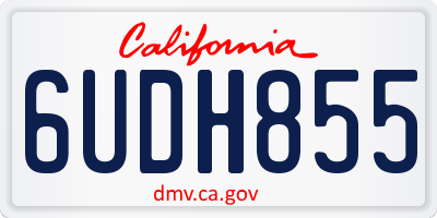 CA license plate 6UDH855