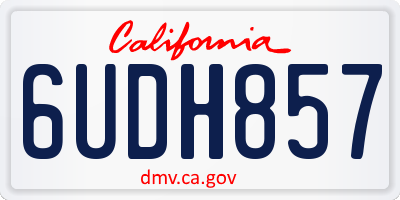 CA license plate 6UDH857