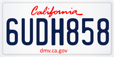 CA license plate 6UDH858