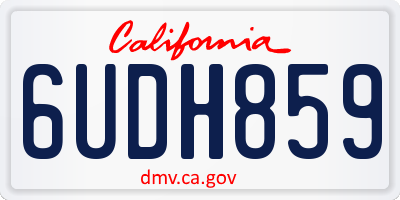 CA license plate 6UDH859