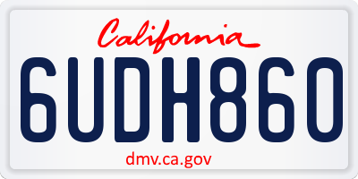 CA license plate 6UDH860