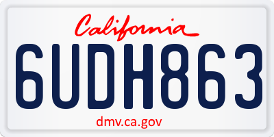 CA license plate 6UDH863