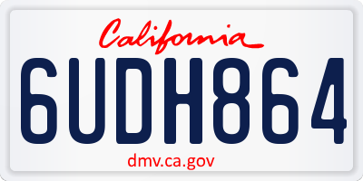 CA license plate 6UDH864