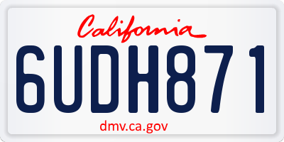 CA license plate 6UDH871