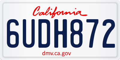 CA license plate 6UDH872