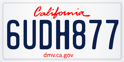 CA license plate 6UDH877