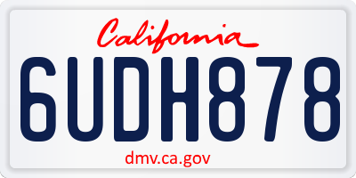 CA license plate 6UDH878