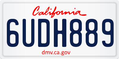 CA license plate 6UDH889
