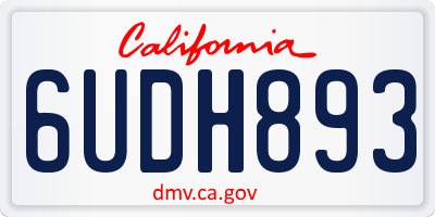 CA license plate 6UDH893