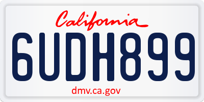 CA license plate 6UDH899